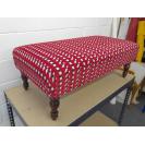 Bench Footstool upholstered in Pierre Frey Red Velvet